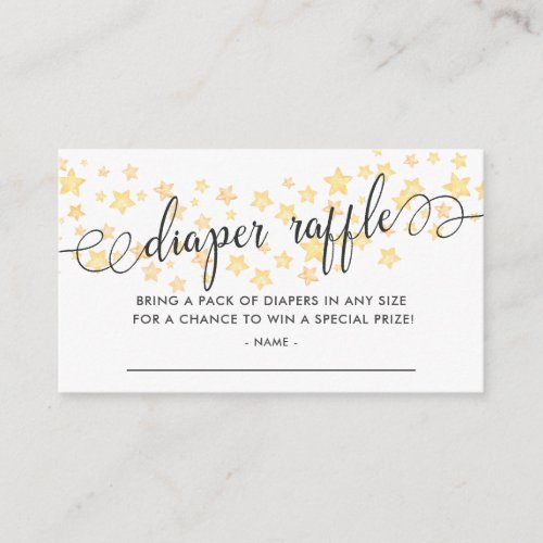 Watercolor Stars Baby Shower Diaper Raffle Ticket Enclosure Card