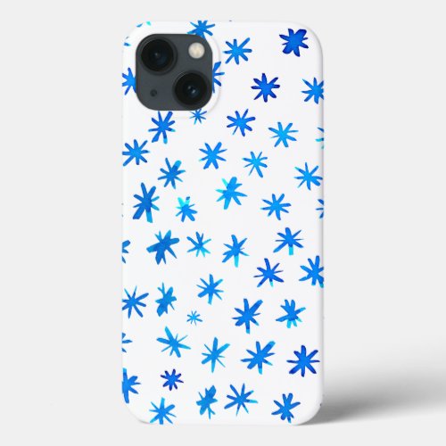 Watercolor stars _ blue iPhone 13 case