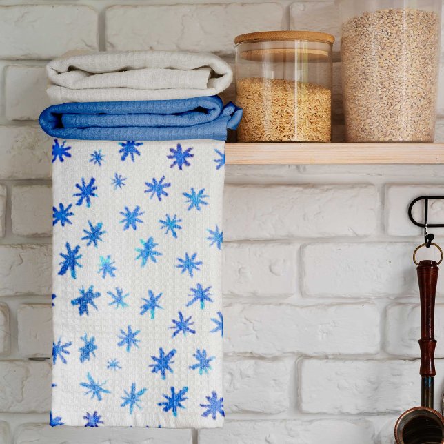 Watercolor stars - blue kitchen towel (Creator Uploaded)