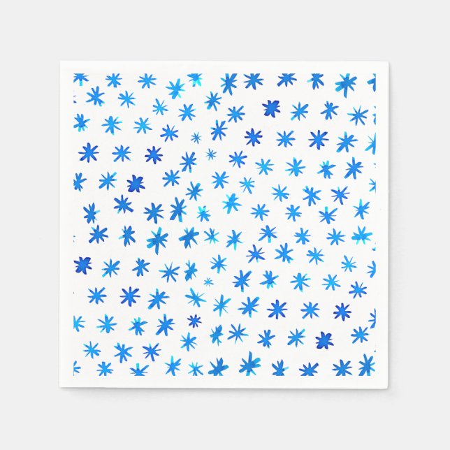 Watercolor stars - blue napkins (Front)
