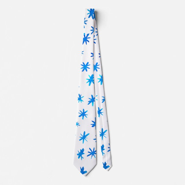 Watercolor stars - blue neck tie (Front)