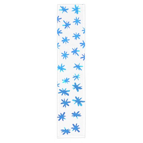 Watercolor stars _ blue short table runner