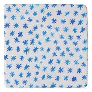 Watercolor stars - blue trivet