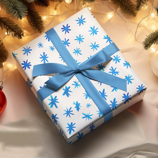 Watercolor stars - blue wrapping paper sheets (Creator Uploaded)