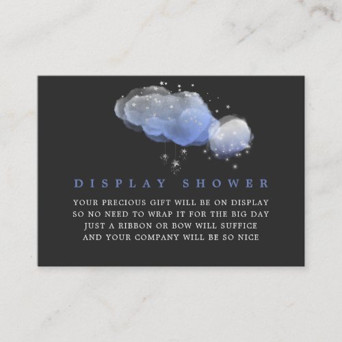 Watercolor Stars Night Sky Boy Baby Display Shower Enclosure Card