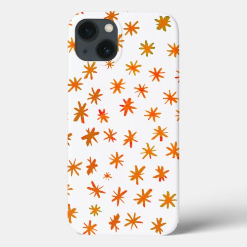 Watercolor stars _ orange iPhone 13 case