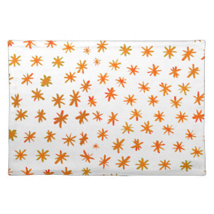 Watercolor stars - orange cloth placemat