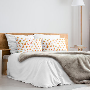 Watercolor stars - orange pillow case