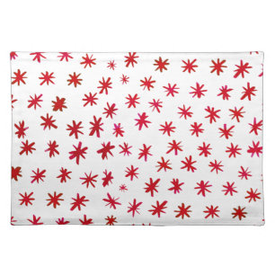 Watercolor stars - red cloth placemat