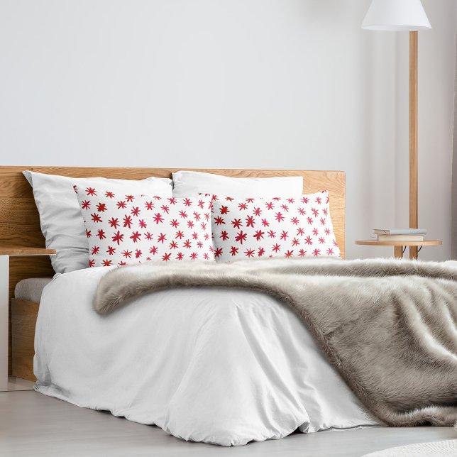 Watercolor stars - red pillow case (Creator Uploaded)