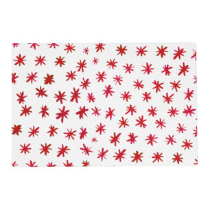 Watercolor stars - red placemat