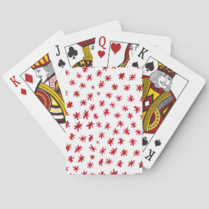 Watercolor stars - red poker cards