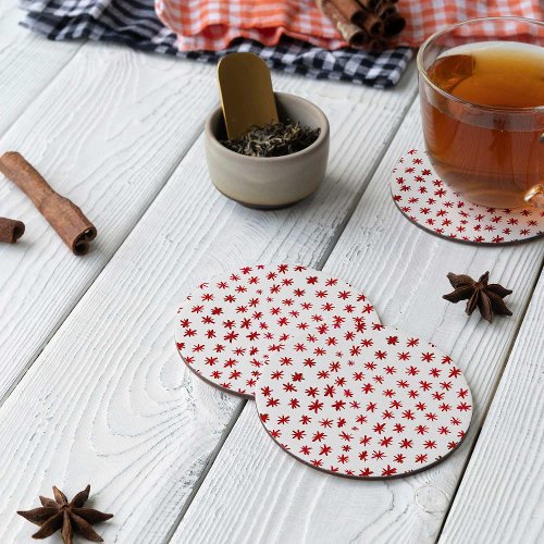 Watercolor stars _ red round paper coaster