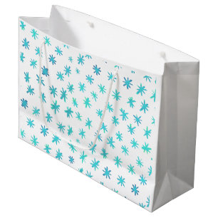 Watercolor stars - turquoise large gift bag