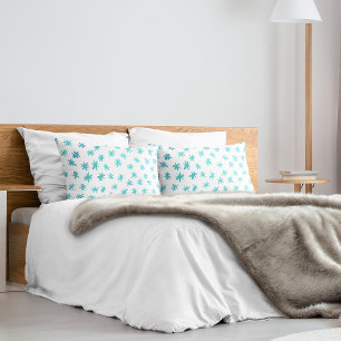 Watercolor stars - turquoise pillow case