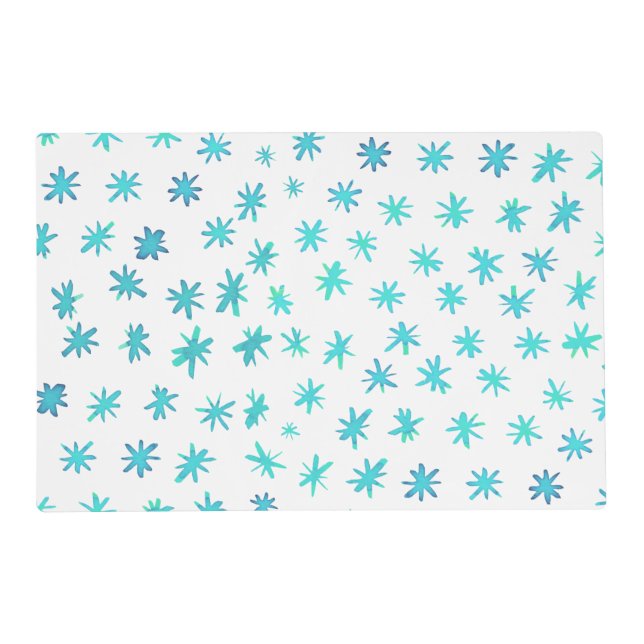 Watercolor stars - turquoise placemat (Front)