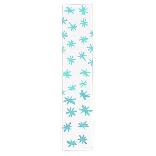 Watercolor stars _ turquoise short table runner