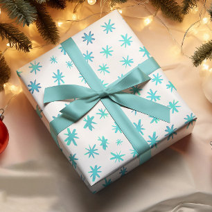 Watercolor stars - turquoise wrapping paper sheets