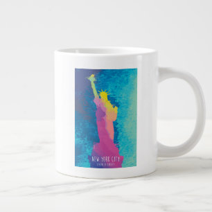 Watercolor Statue of Liberty Giant Coffee Mug