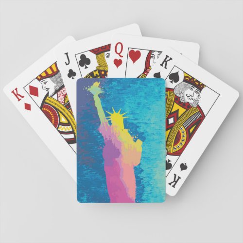 Watercolor Statue of Liberty Playing Cards