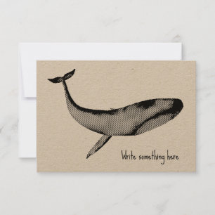 Watercolor Stencil Blue Whale Thank You Card