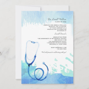 Watercolor Stethoscope Invitation