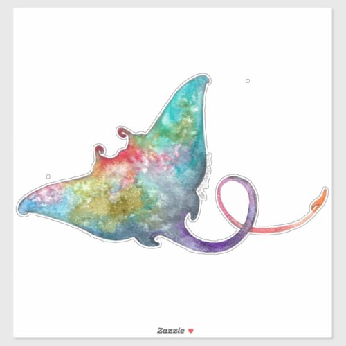 Watercolor Stingray Decal