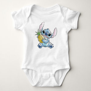 Watercolor Stitch Holding Pineapple Baby Bodysuit