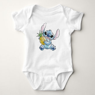 Watercolor Stitch Holding Pineapple Baby Bodysuit