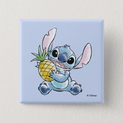 Watercolor Stitch Holding Pineapple Button