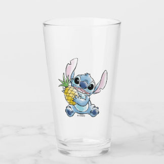 Watercolor Stitch Holding Pineapple Glass