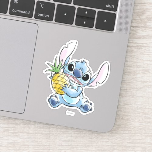 Watercolor Stitch Holding Pineapple Sticker