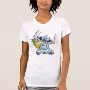 Watercolor Stitch Holding Pineapple T-Shirt