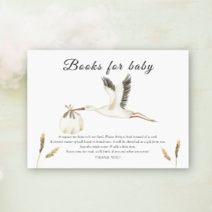 Watercolor stock baby shower books for baby enclosure card