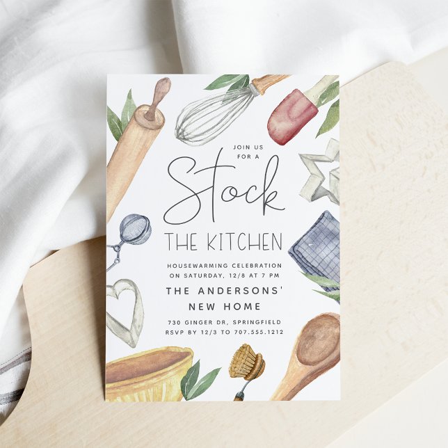 Watercolor Stock The Kitchen Housewarming Party Invitation (Creator Uploaded)