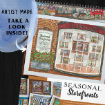 Watercolor Storefronts Calendar<br><div class="desc">Treat yourself to or gift your loved ones this beautiful calendar of original watercolor art. This one of a kind calendar features festive, seasonal storefronts with window displays celebrating what is special about each month. Celebrate the year with these fun paintings sure to keep you interested all month long with...</div>