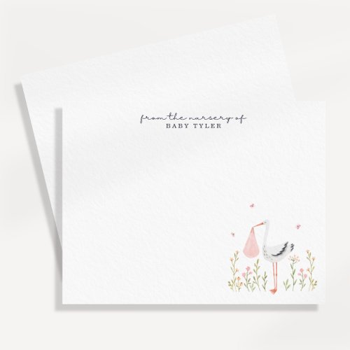 Watercolor Stork Nursery Note Card