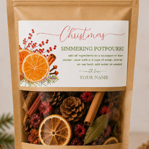 Watercolor Stovetop Christmas Simmering Potpourri Rectangular Sticker