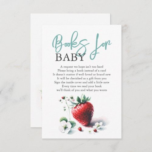 Watercolor Strawberries Books For Baby Enclosure Card