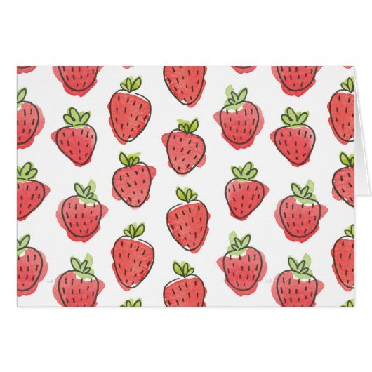 Watercolor Strawberries Cards (Front Horizontal)