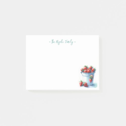 Watercolor Strawberries Custom Post_it Notes