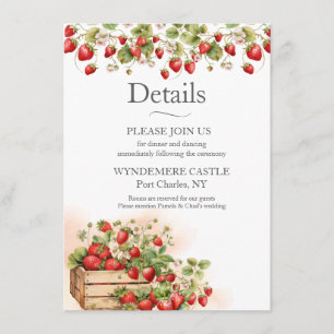Watercolor Strawberries Enclosure Card