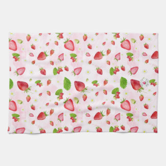 Watercolor Strawberries Kitchen Towel