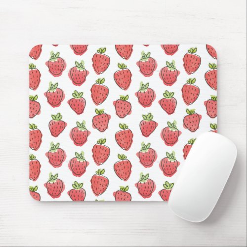 Watercolor Strawberries Mouse Pad
