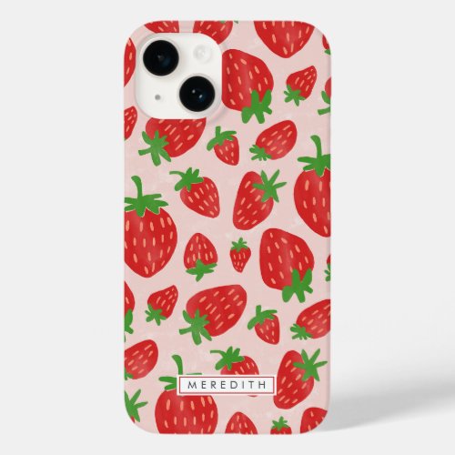 Watercolor Strawberries Name Case_Mate iPhone Case