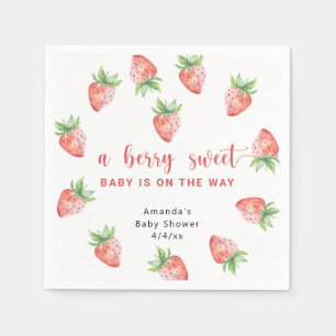 Watercolor strawberries napkins