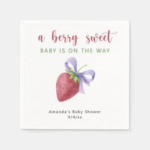 Watercolor strawberries napkins