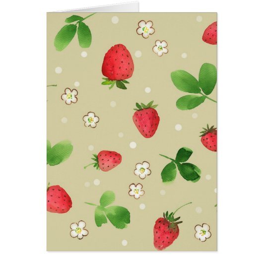 Watercolor strawberries pattern cards (Front)