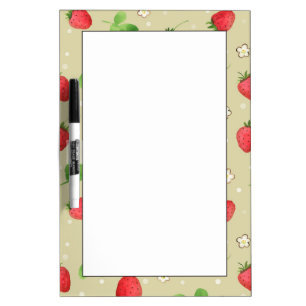 Watercolor strawberries pattern Dry-Erase board