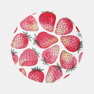 Watercolor strawberries pattern. rug